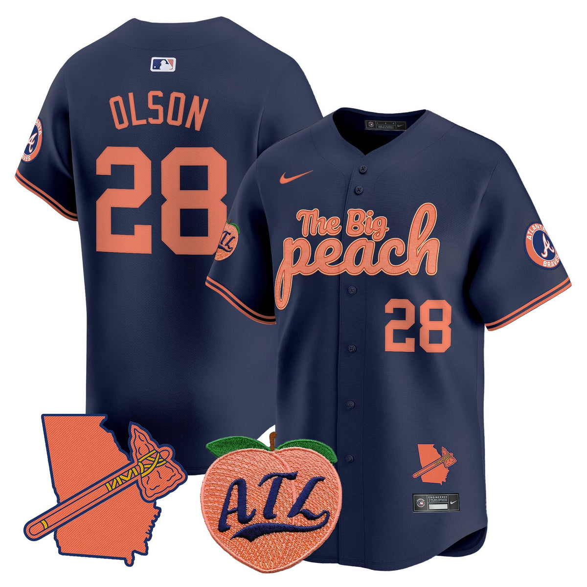 Atlanta Braves The Big Peach Vapor Premier Limited Jersey - Stitched