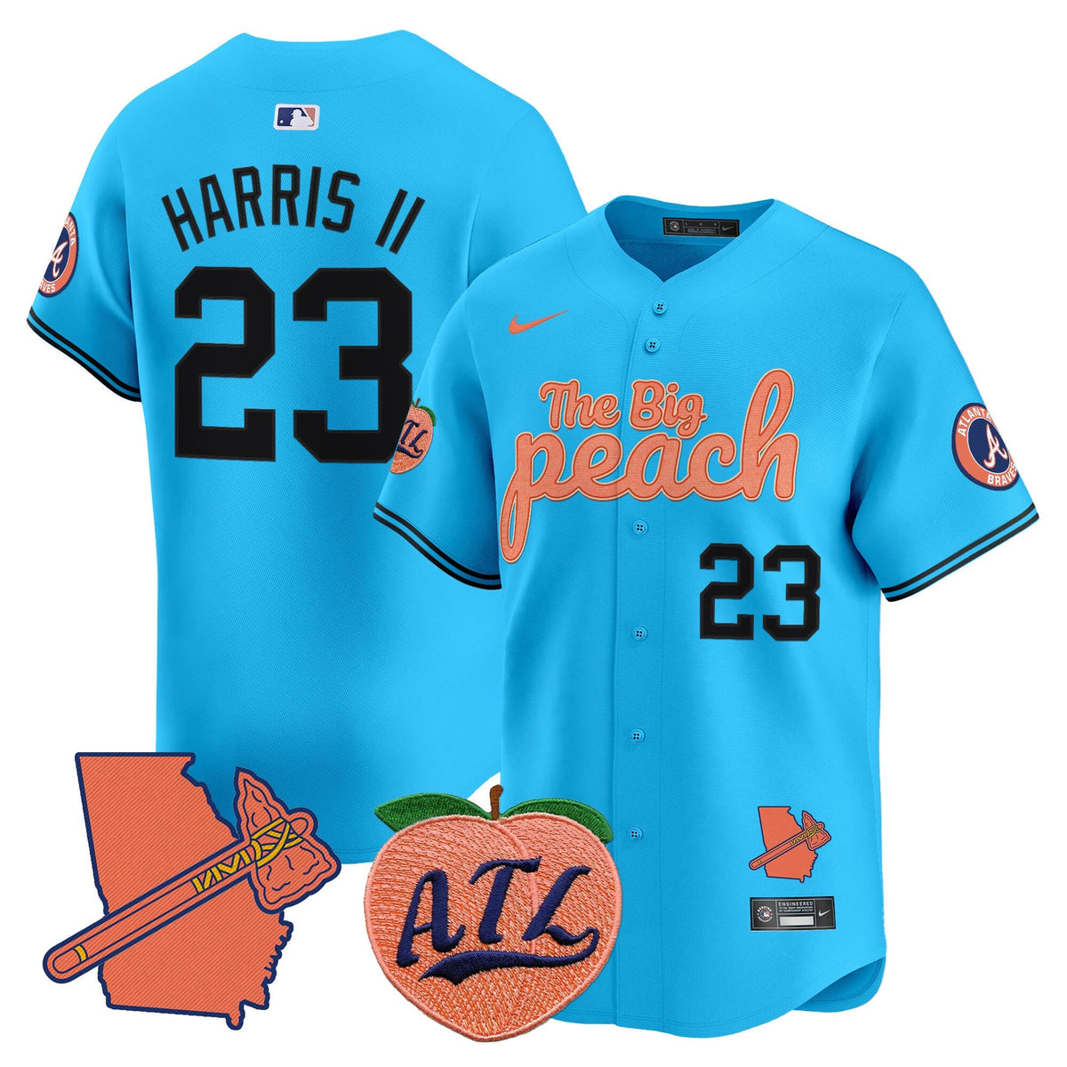 Atlanta Braves The Big Peach Vapor Premier Limited Jersey - Stitched
