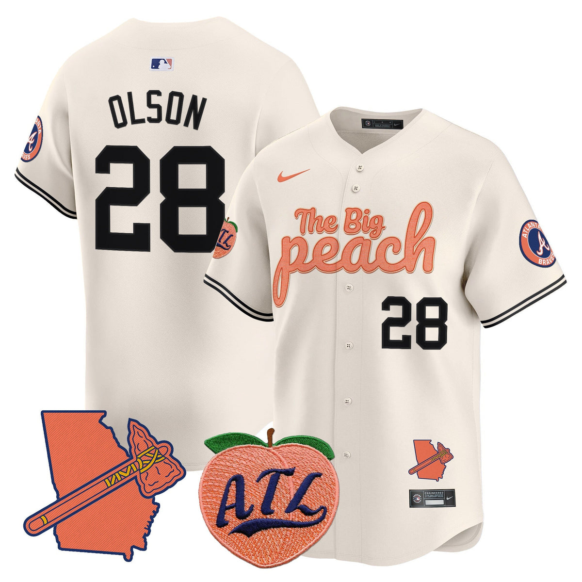 Atlanta Braves The Big Peach Vapor Premier Limited Jersey - Stitched