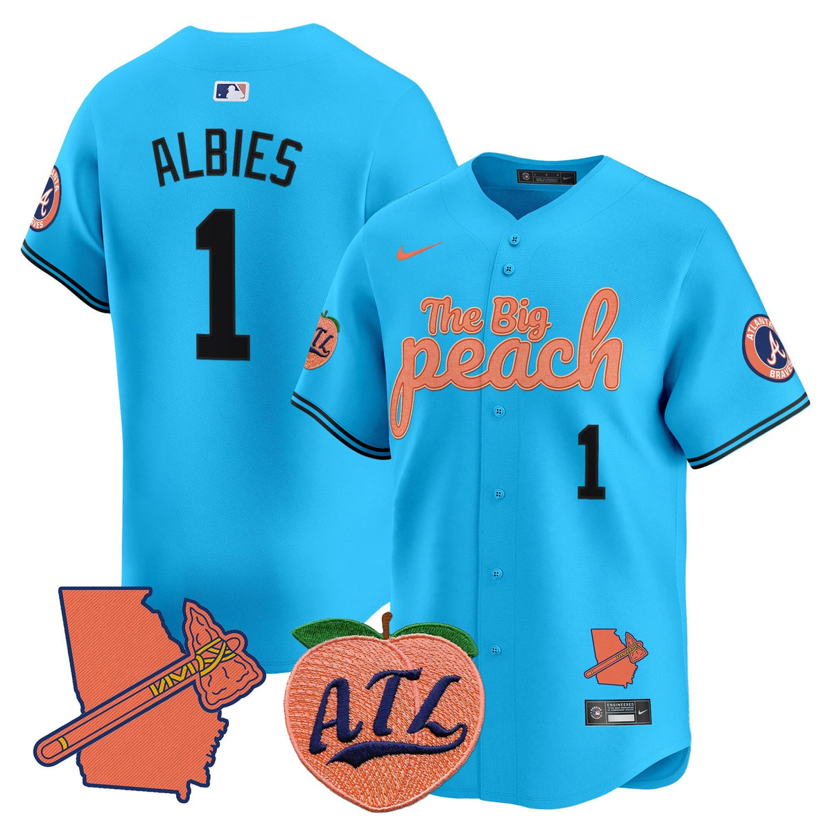 Atlanta Braves The Big Peach Vapor Premier Limited Jersey - Stitched