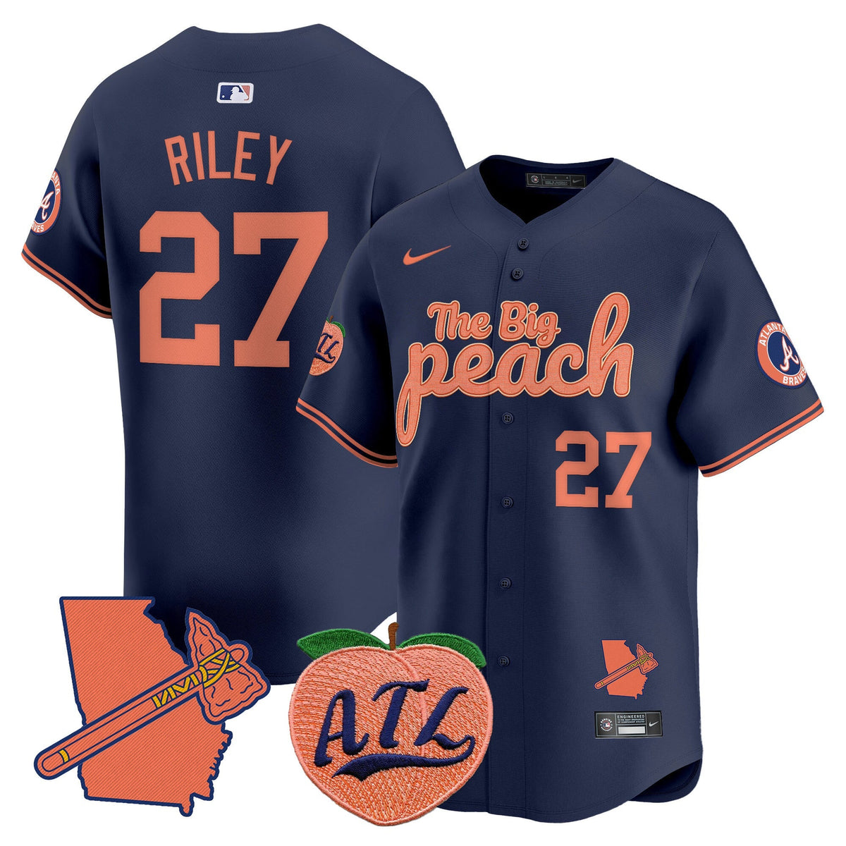 Atlanta Braves The Big Peach Vapor Premier Limited Jersey - Stitched