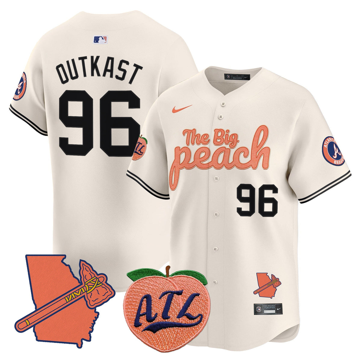 Atlanta Braves The Big Peach Vapor Premier Limited Jersey - Stitched