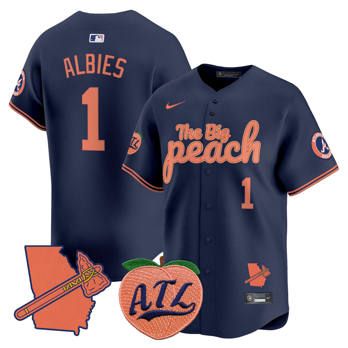 Atlanta Braves The Big Peach Vapor Premier Limited Jersey - Stitched