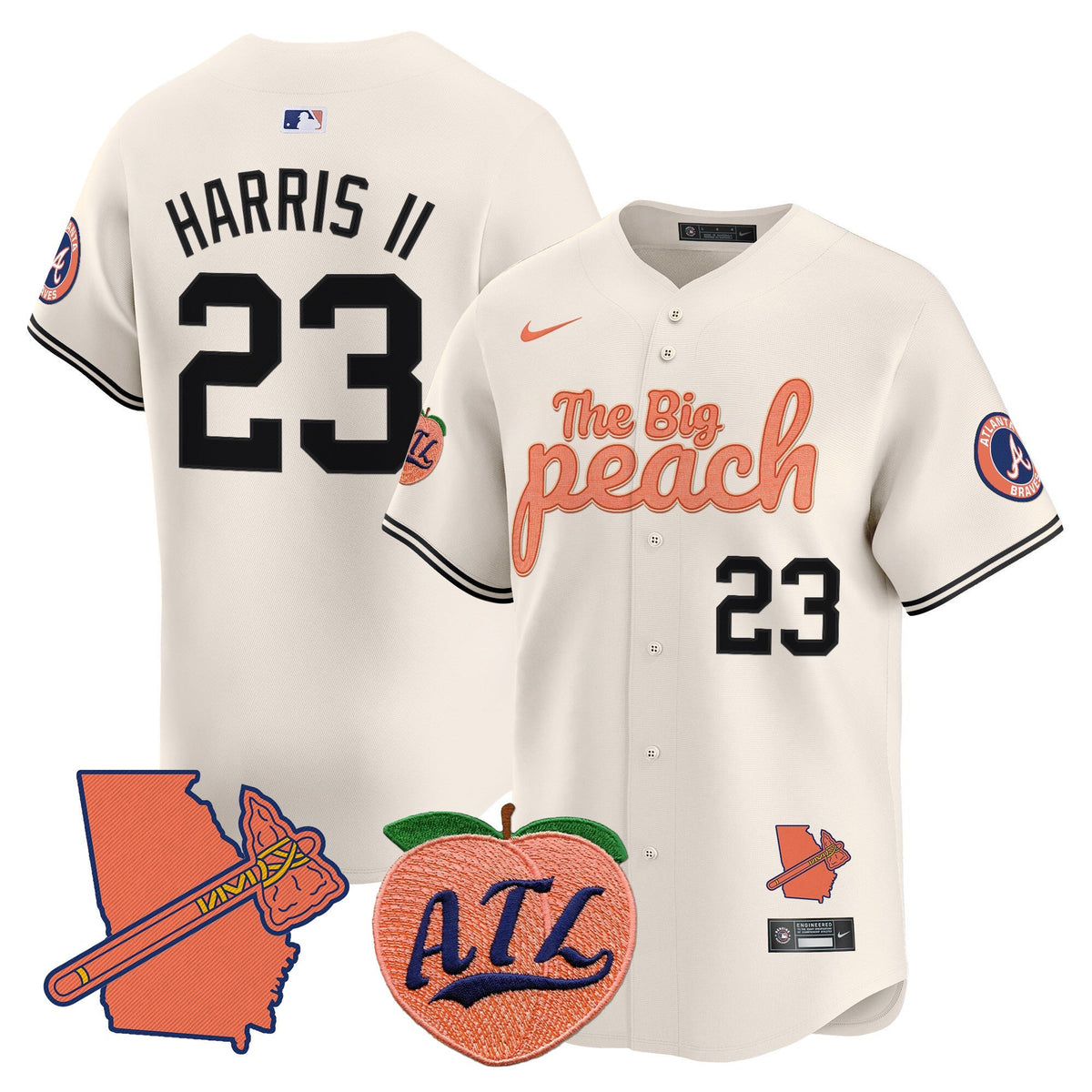 Atlanta Braves The Big Peach Vapor Premier Limited Jersey - Stitched