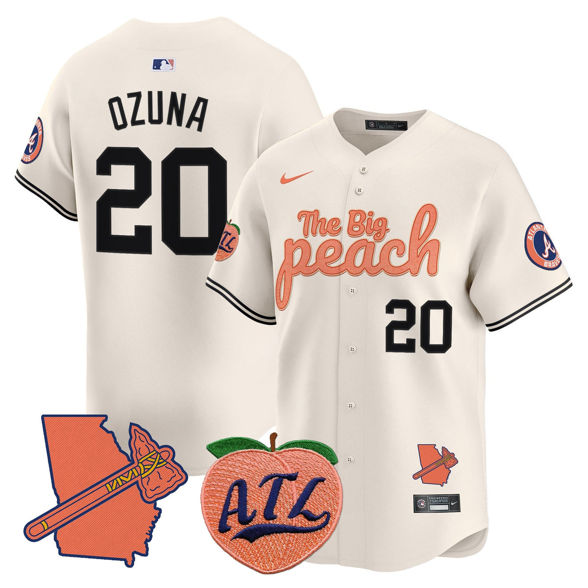 Atlanta Braves The Big Peach Vapor Premier Limited Jersey - Stitched