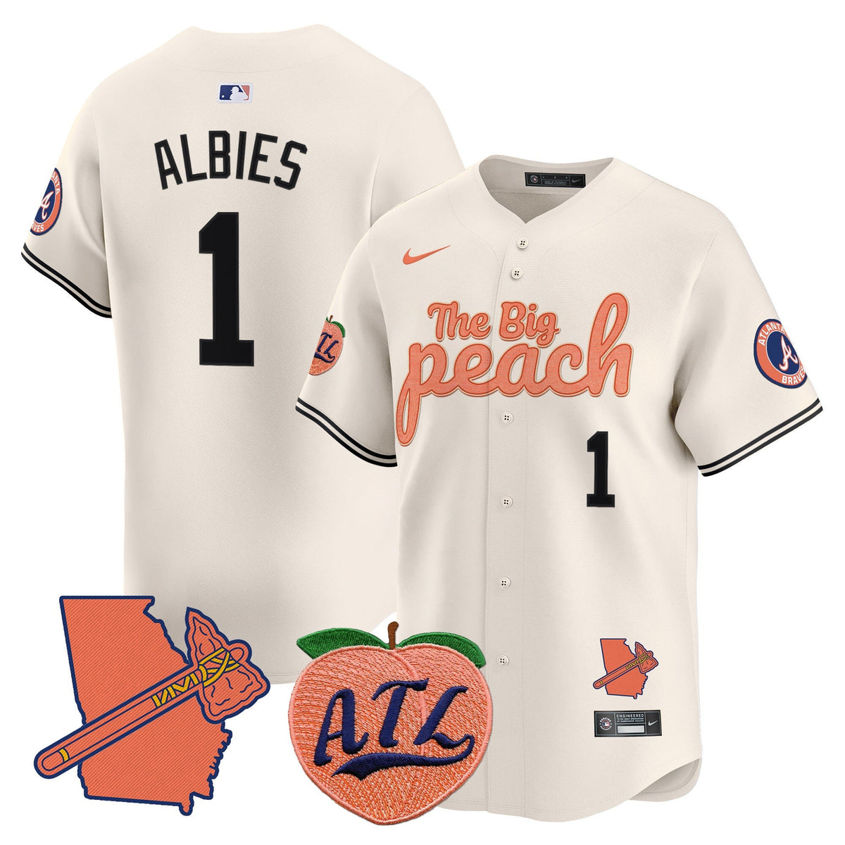 Atlanta Braves The Big Peach Vapor Premier Limited Jersey - Stitched