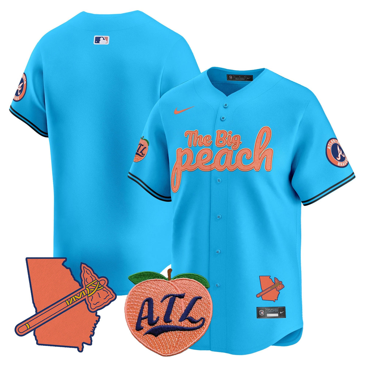 Atlanta Braves The Big Peach Vapor Premier Limited Jersey - Stitched