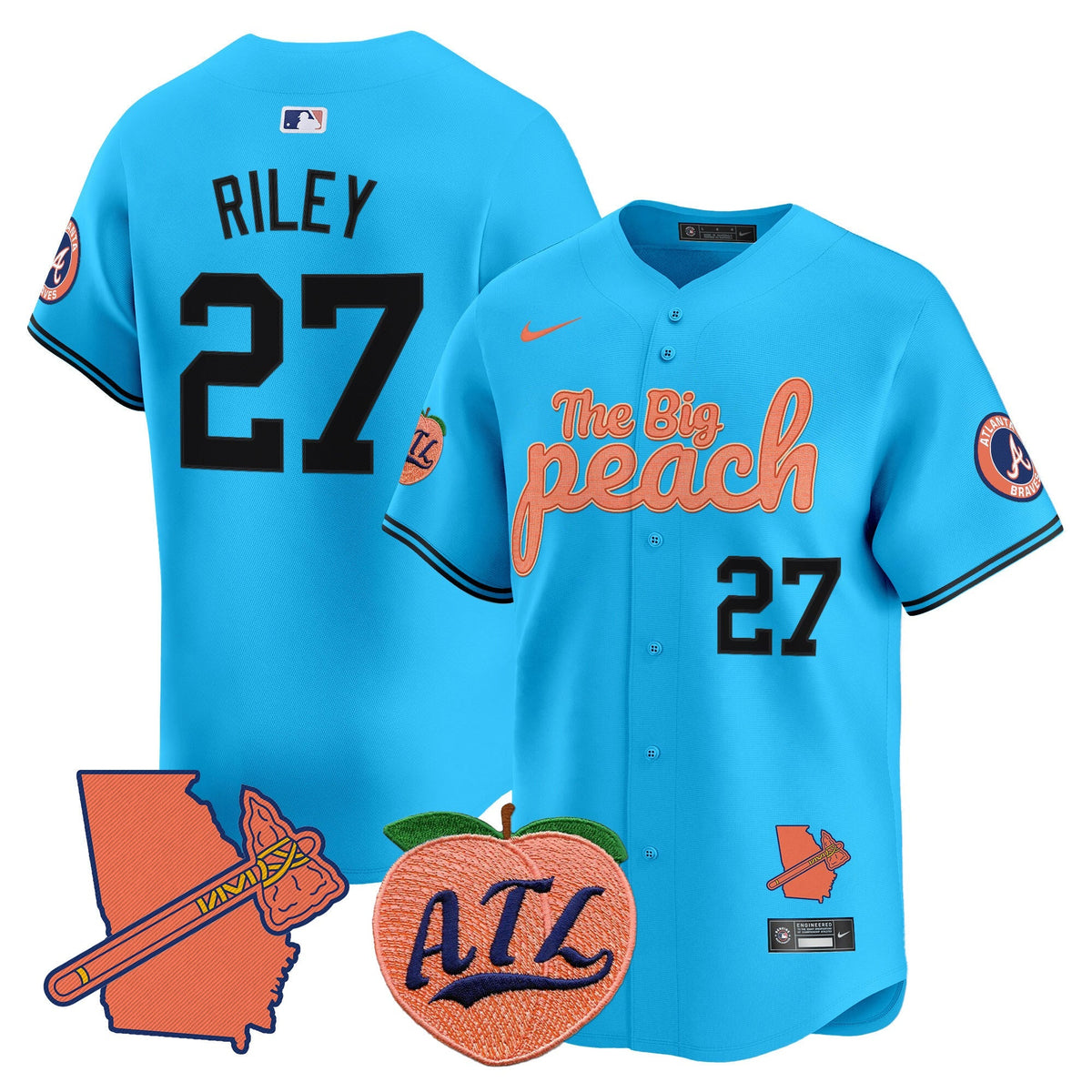 Atlanta Braves The Big Peach Vapor Premier Limited Jersey - Stitched