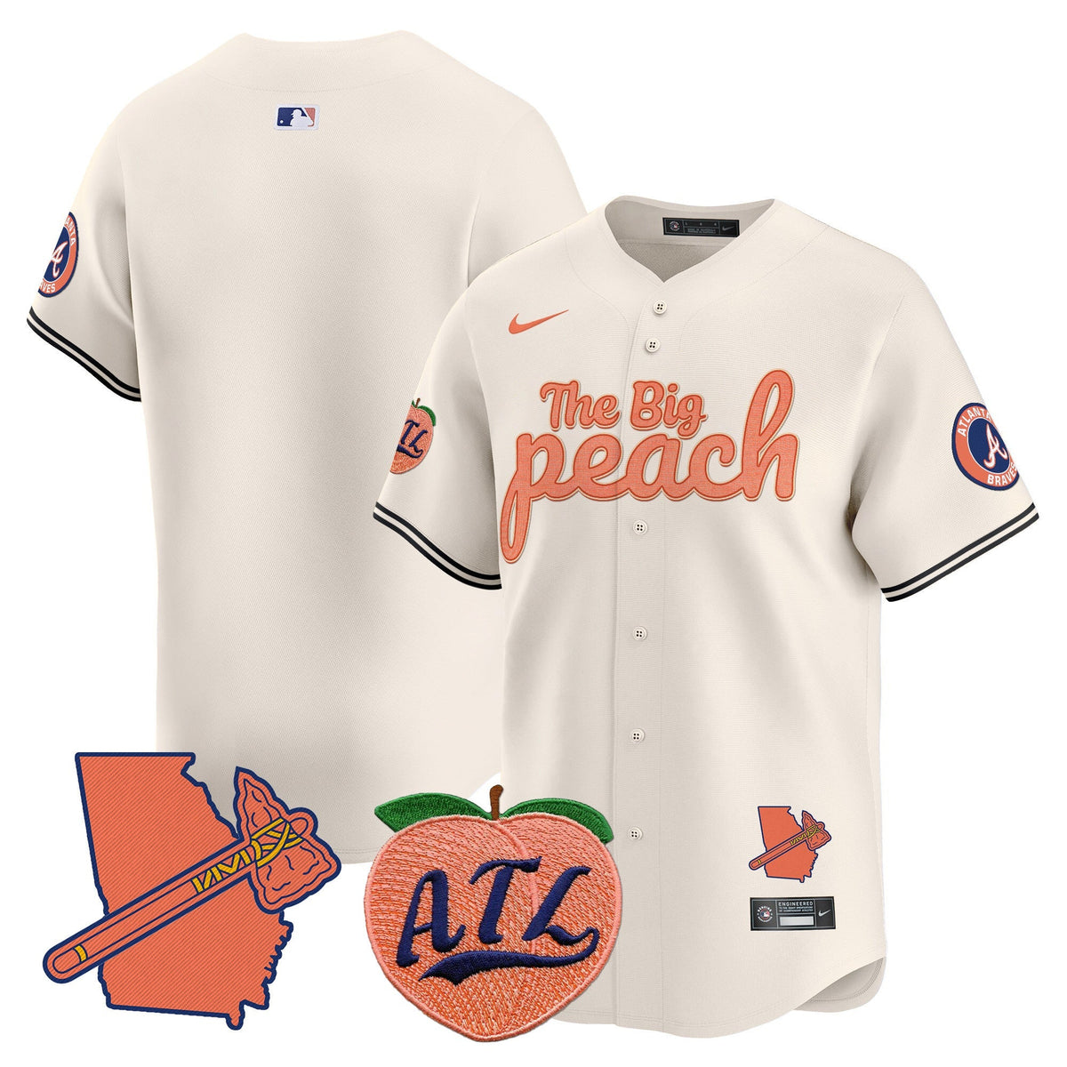 Atlanta Braves The Big Peach Vapor Premier Limited Jersey - Stitched