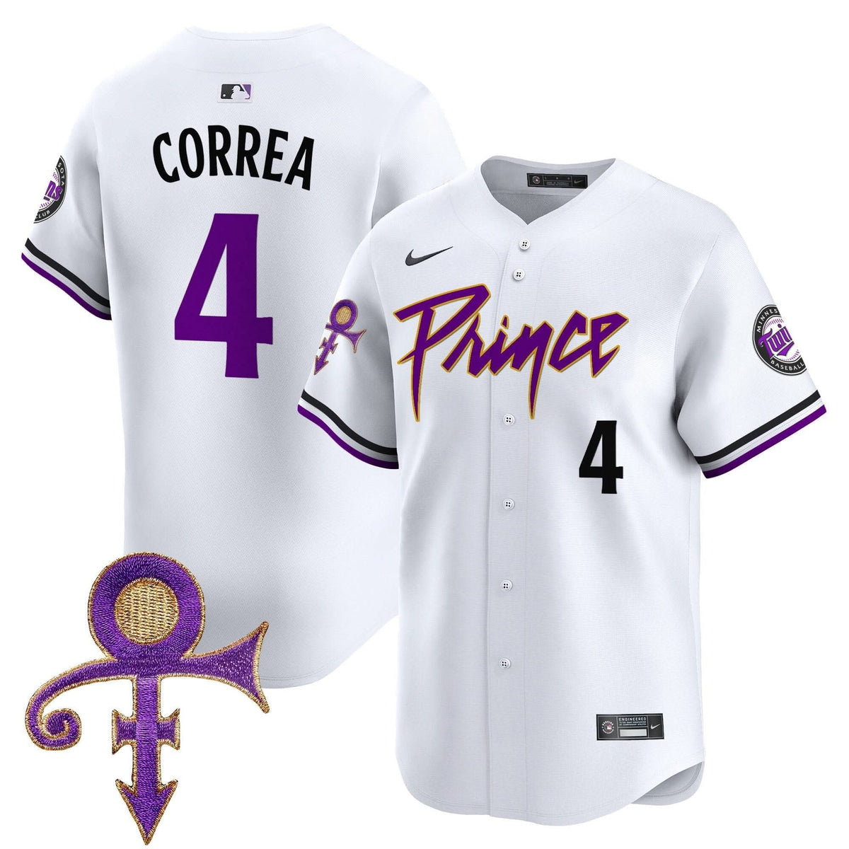 Minnesota Twins Prince Patch Vapor Premier Limited Jersey - Stitched