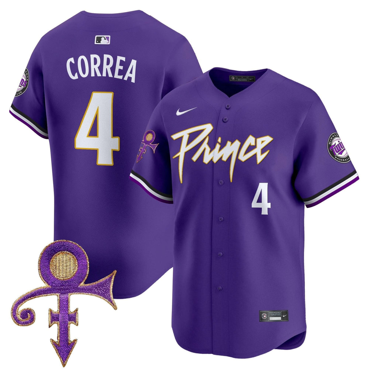Minnesota Twins Prince Patch Vapor Premier Limited Jersey - Stitched