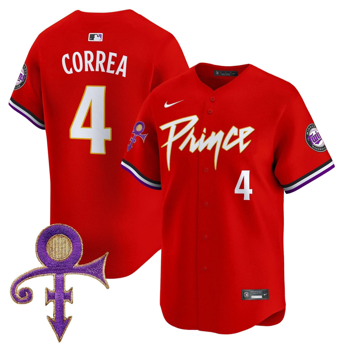 Minnesota Twins Prince Patch Vapor Premier Limited Jersey - Stitched