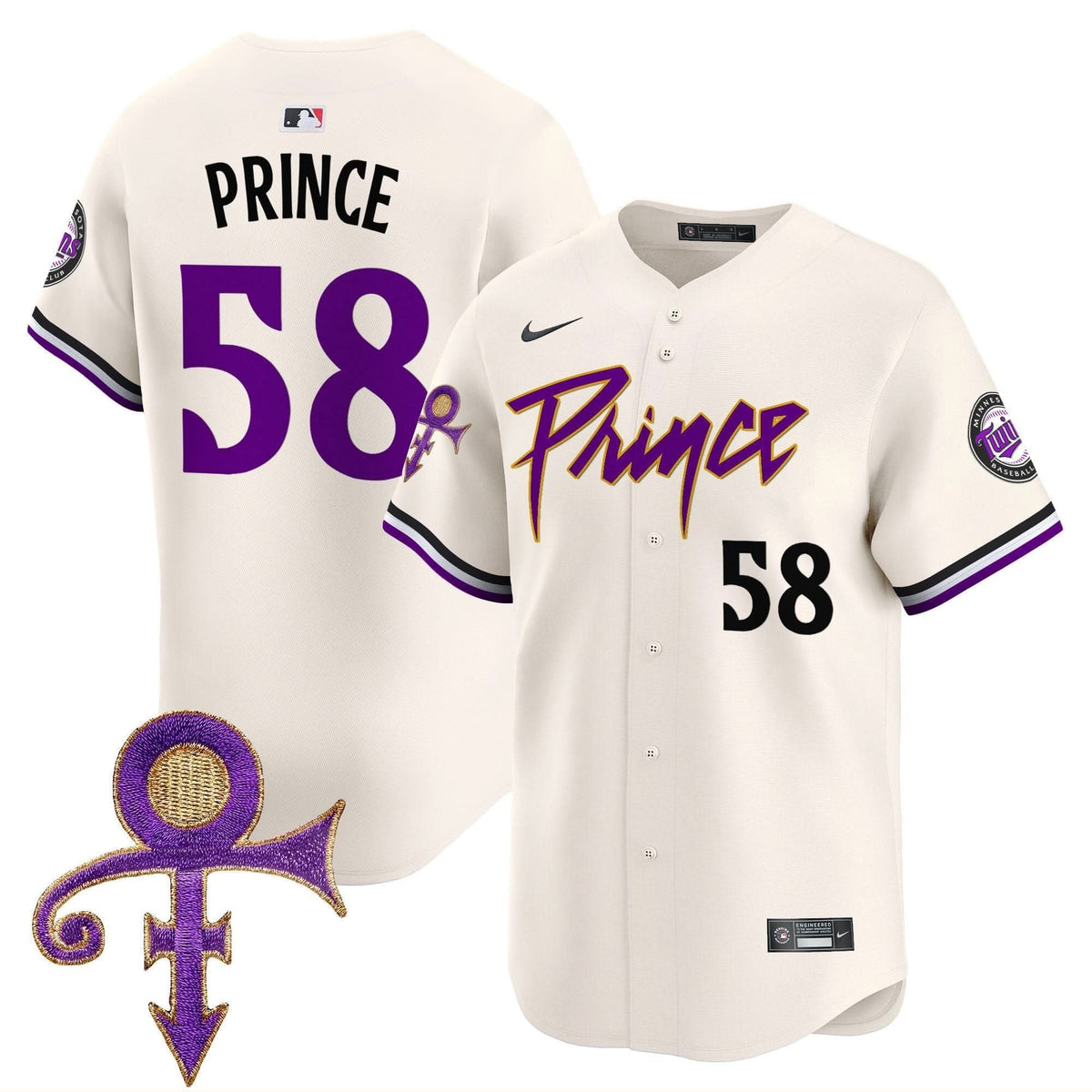 Minnesota Twins Prince Patch Vapor Premier Limited Jersey - Stitched