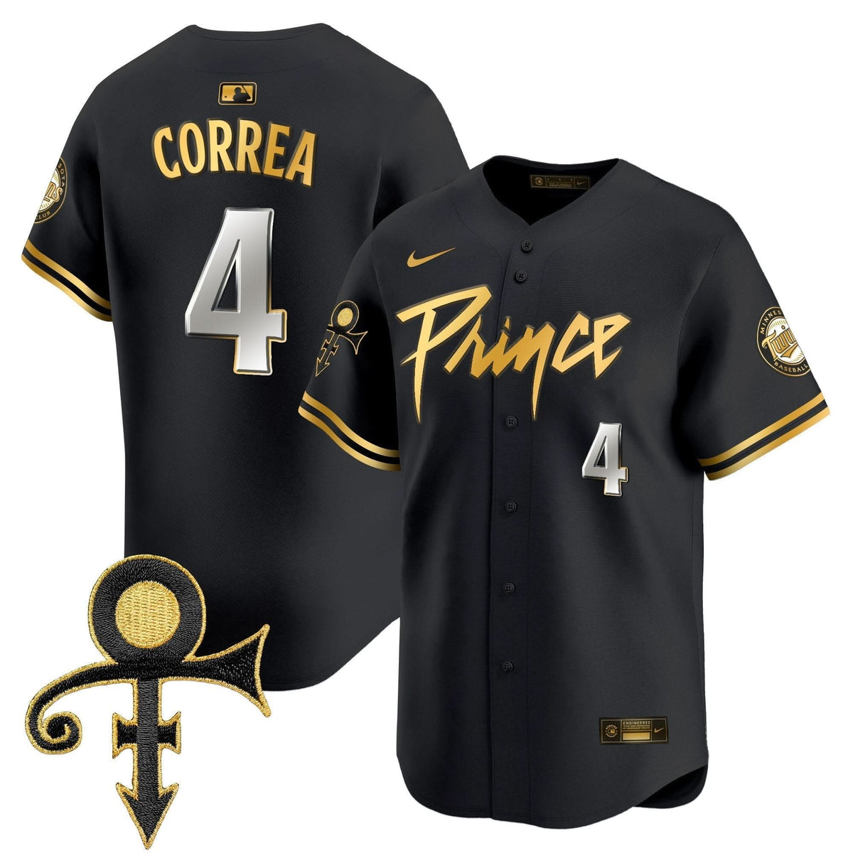 Minnesota Twins Prince Patch Vapor Premier Limited Jersey V4 - Stitched