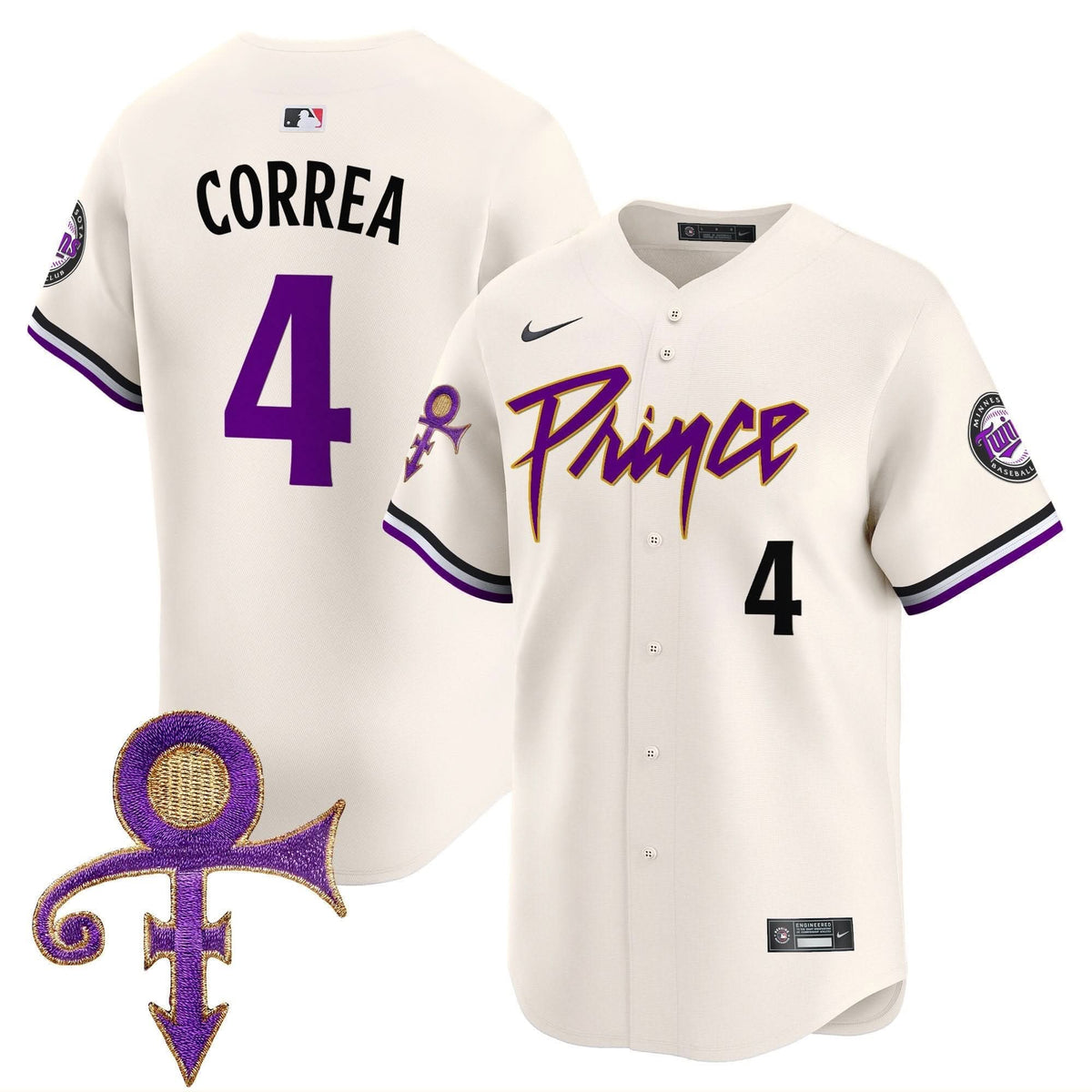 Minnesota Twins Prince Patch Vapor Premier Limited Jersey V4 - Stitched