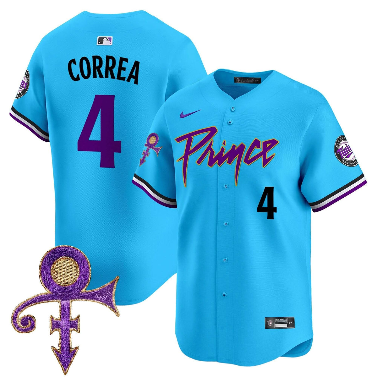 Minnesota Twins Prince Patch Vapor Premier Limited Jersey V4 - Stitched