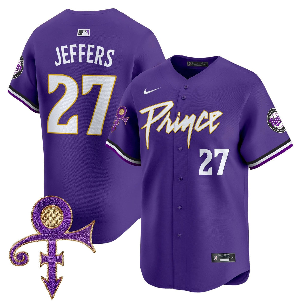 Minnesota Twins Prince Patch Vapor Premier Limited Jersey V4 - Stitched