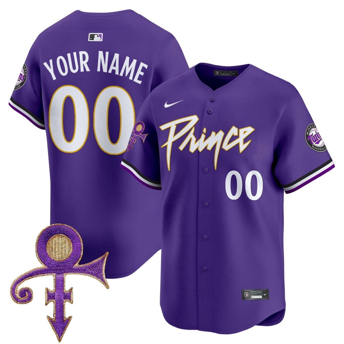 Minnesota Twins Prince Patch Vapor Premier Limited Custom Jersey V4 - Stitched-Cuztomshoes