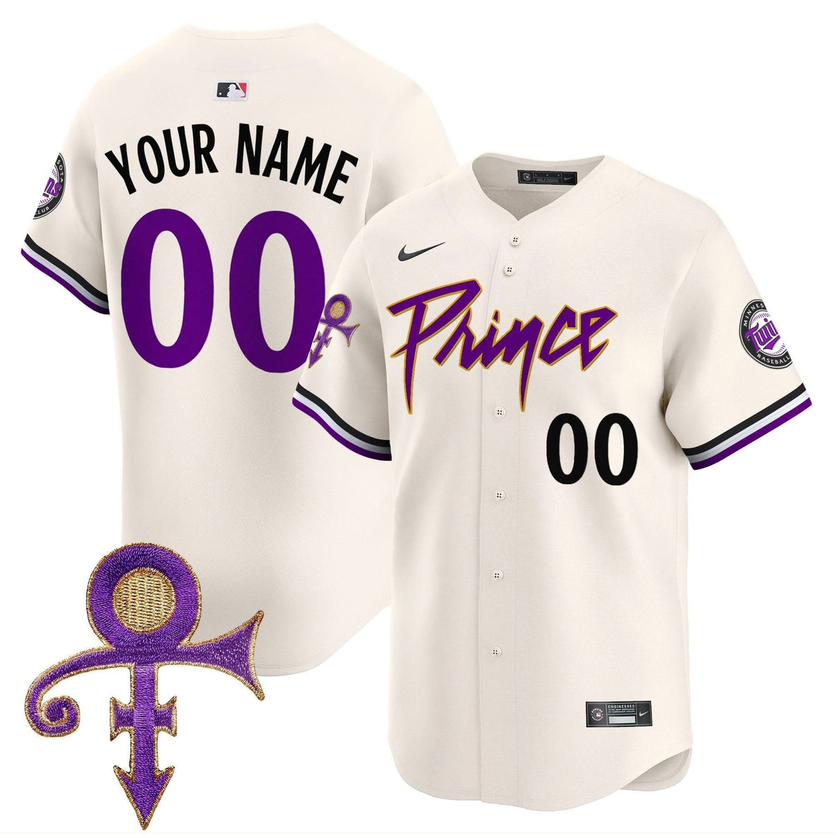 Minnesota Twins Prince Patch Vapor Premier Limited Custom Jersey V4 - Stitched-Cuztomshoes