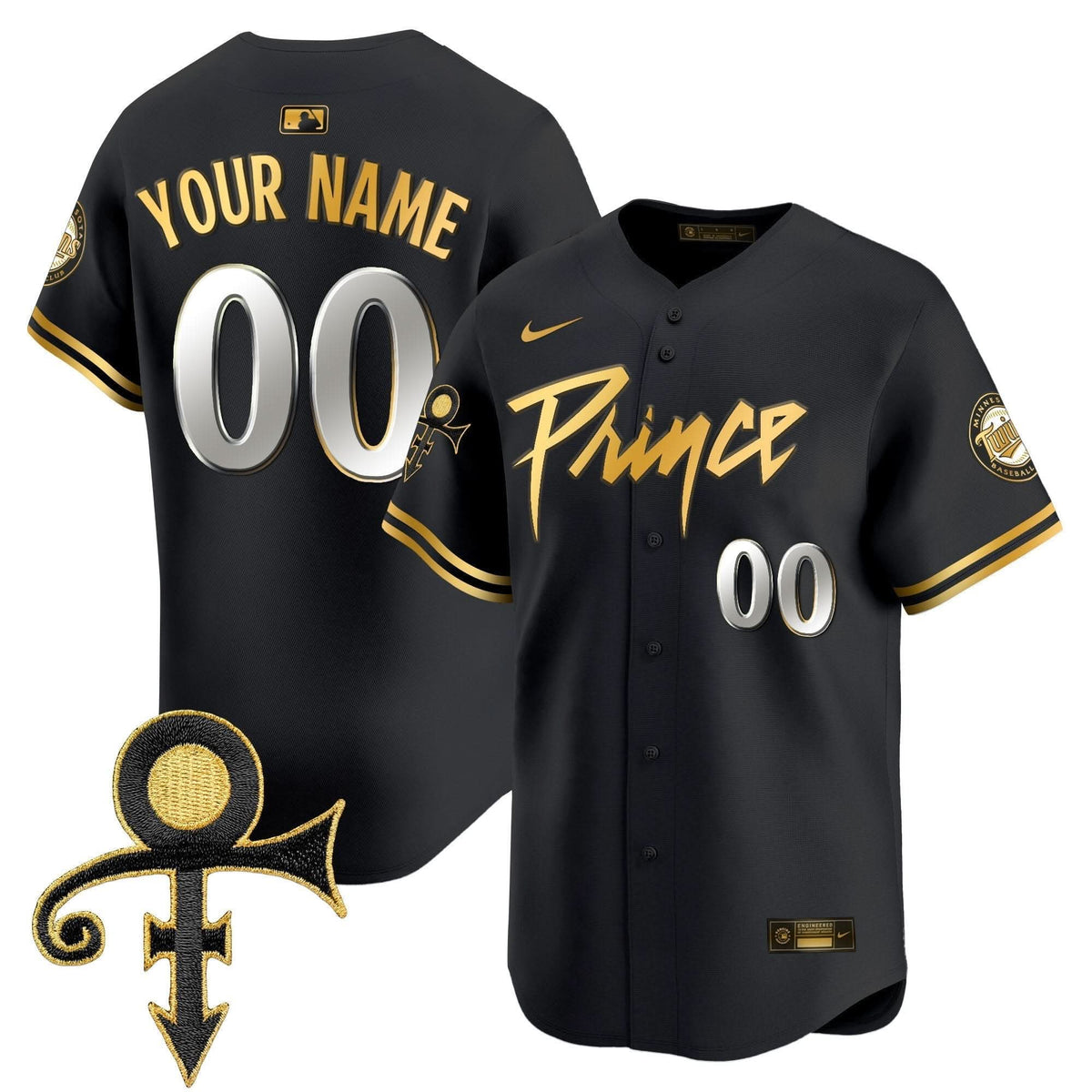 Minnesota Twins Prince Patch Vapor Premier Limited Custom Jersey V4 - Stitched-Cuztomshoes