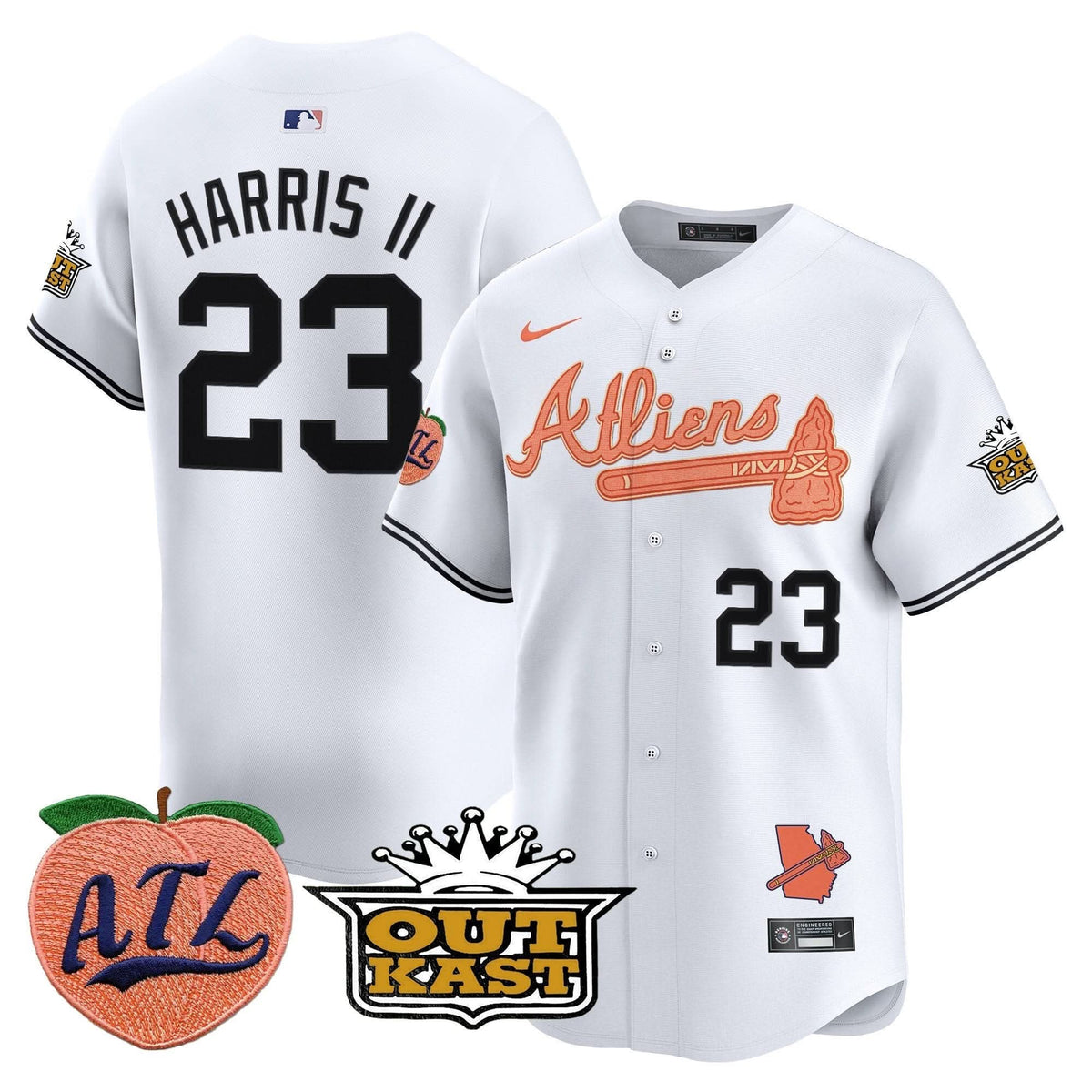 Atlanta Braves Atliens & Peach Vapor Premier Limited Jersey - Stitched