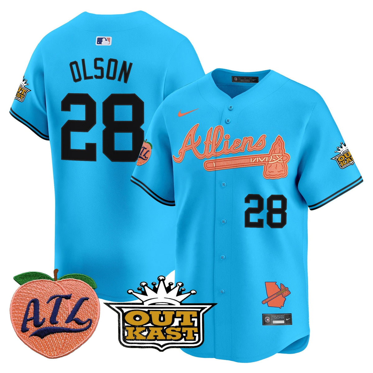 Atlanta Braves Atliens & Peach Vapor Premier Limited Jersey - Stitched