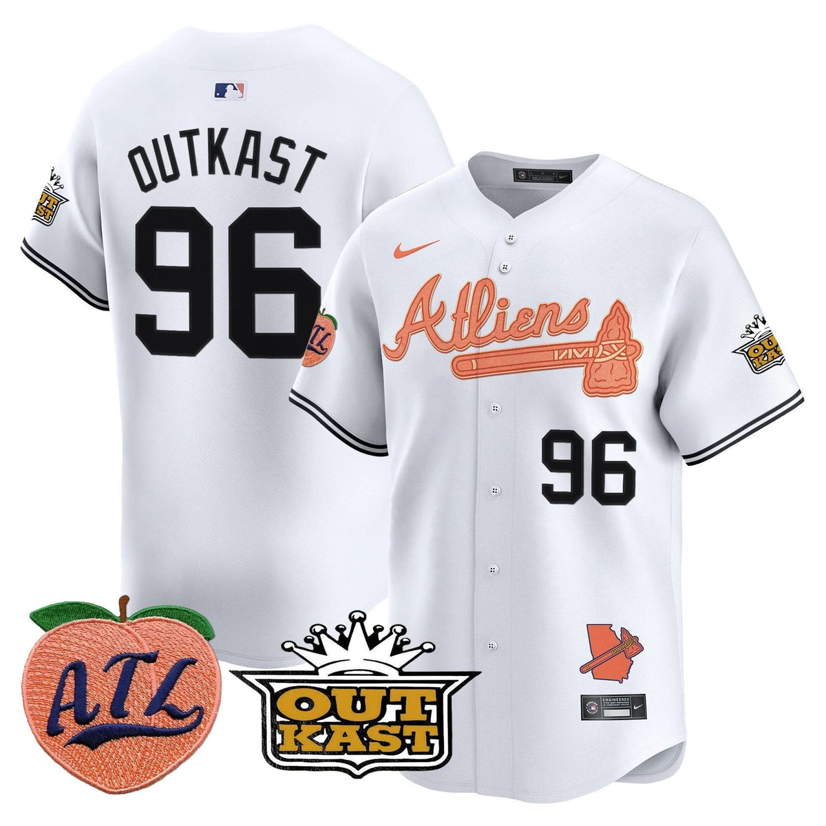 Atlanta Braves Atliens & Peach Vapor Premier Limited Jersey - Stitched