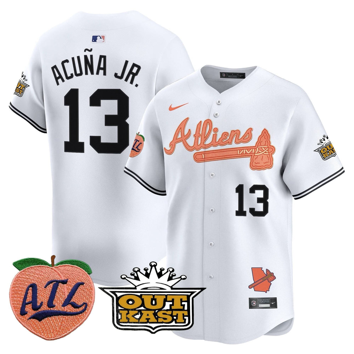 Atlanta Braves Atliens & Peach Vapor Premier Limited Jersey - Stitched