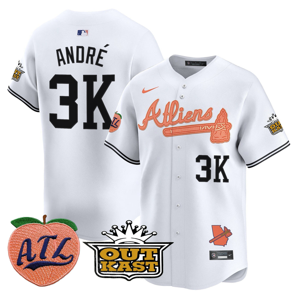 Atlanta Braves Atliens & Peach Vapor Premier Limited Jersey - Stitched