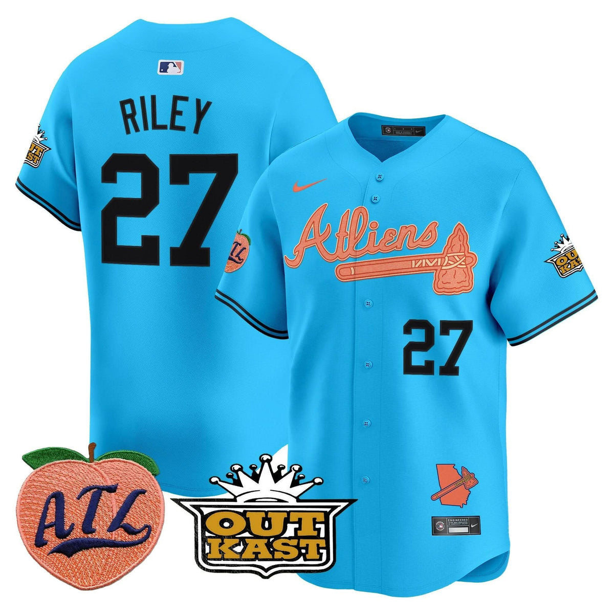 Atlanta Braves Atliens & Peach Vapor Premier Limited Jersey - Stitched