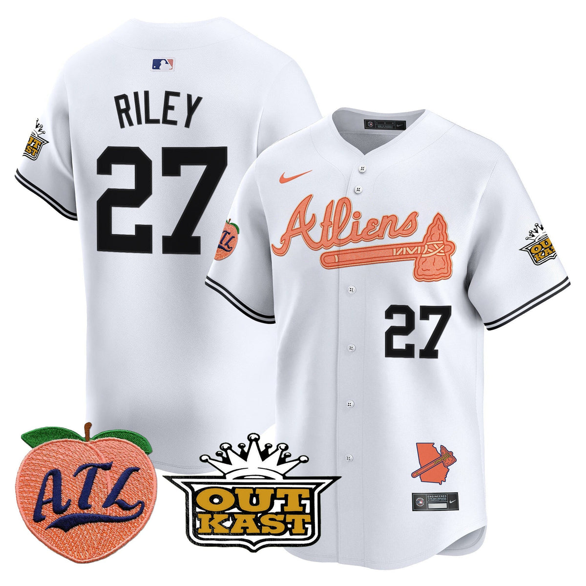 Atlanta Braves Atliens & Peach Vapor Premier Limited Jersey - Stitched