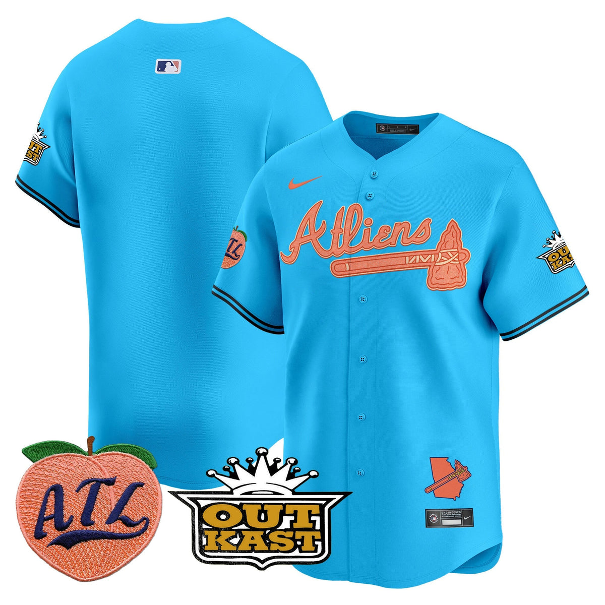 Atlanta Braves Atliens & Peach Vapor Premier Limited Jersey - Stitched