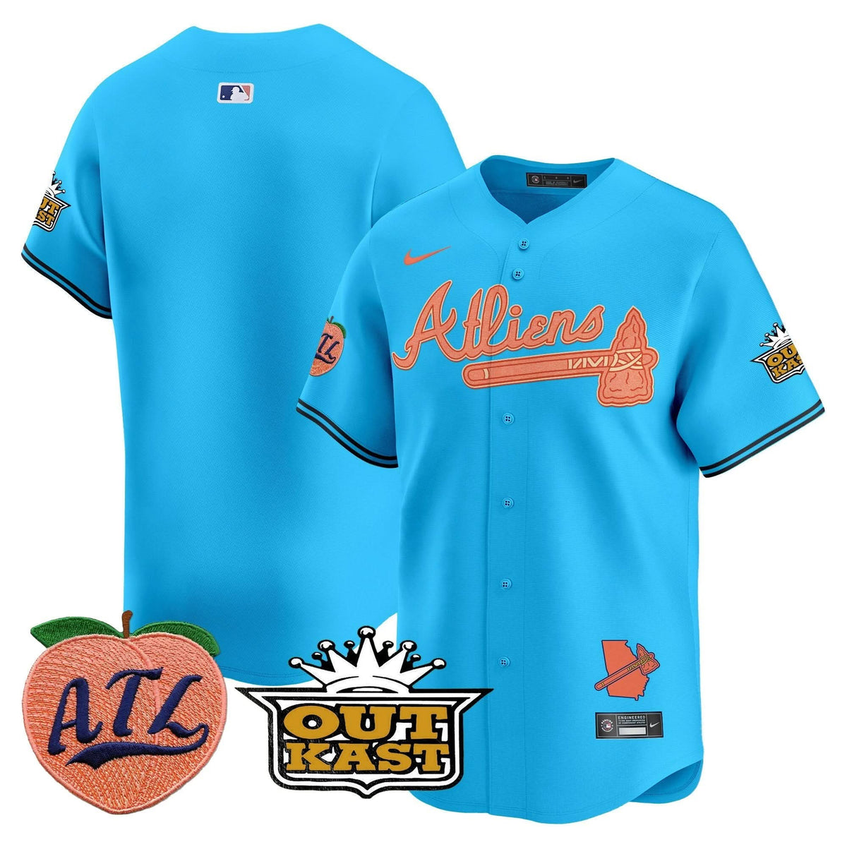 Atlanta Braves Atliens & Peach Vapor Premier Limited Jersey - Stitched