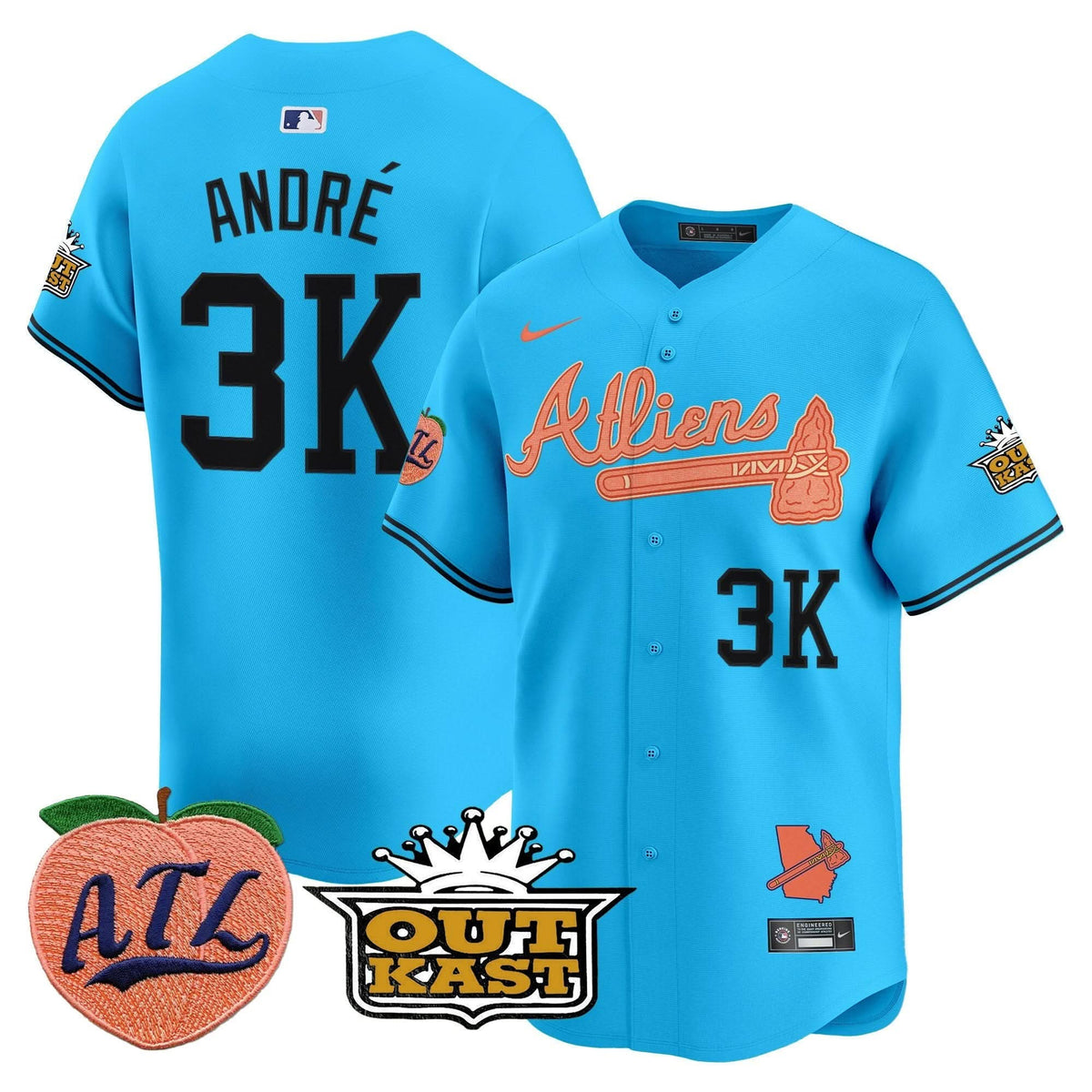 Atlanta Braves Atliens & Peach Vapor Premier Limited Jersey - Stitched