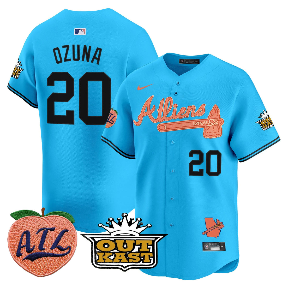 Atlanta Braves Atliens & Peach Vapor Premier Limited Jersey - Stitched