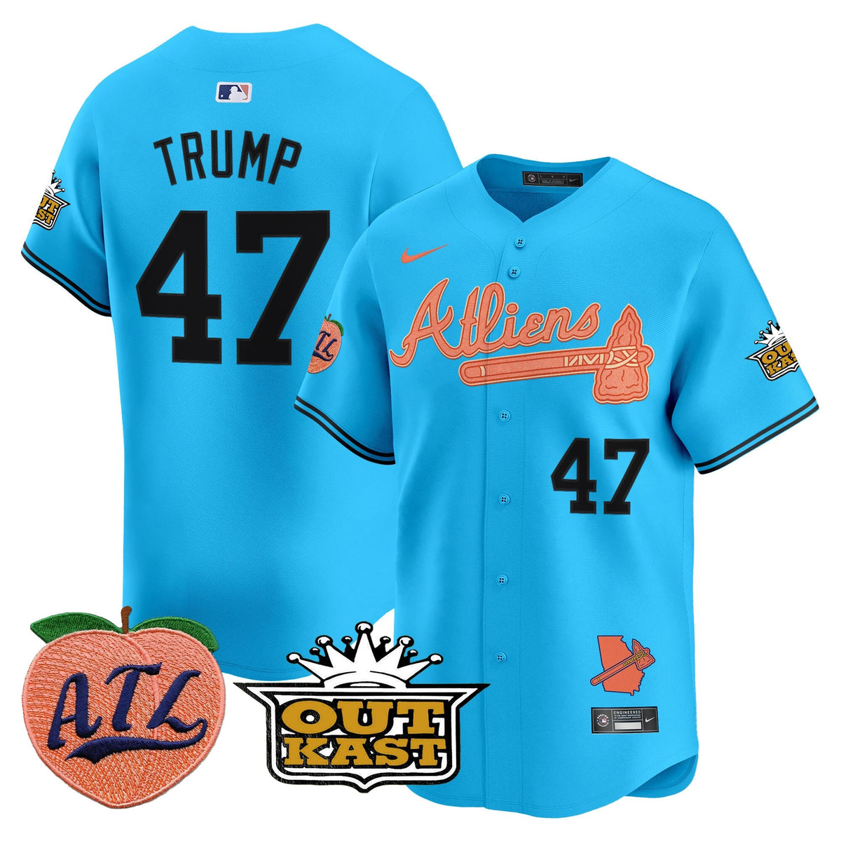 Atlanta Braves Atliens & Peach Vapor Premier Limited Jersey - Stitched