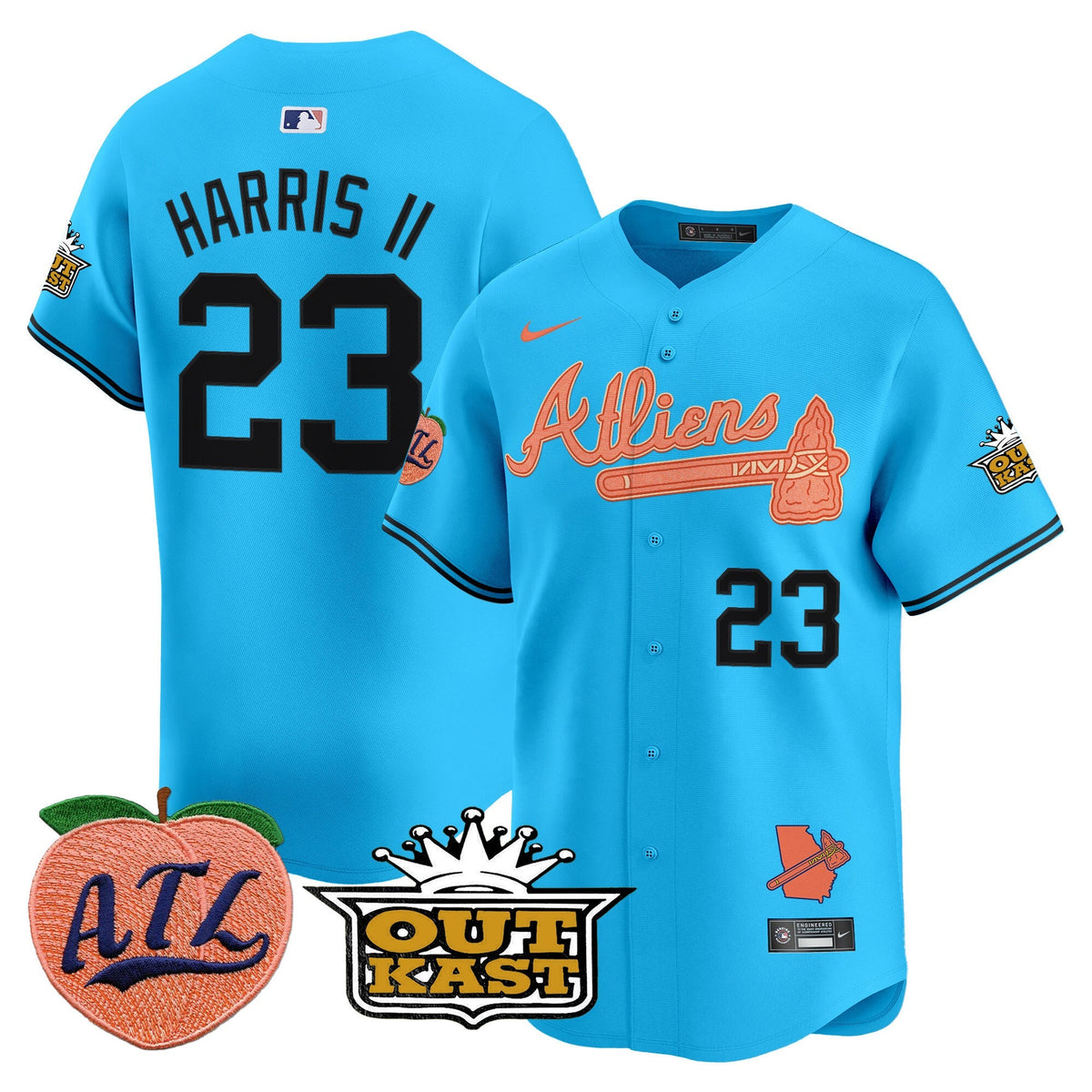 Atlanta Braves Atliens & Peach Vapor Premier Limited Jersey - Stitched