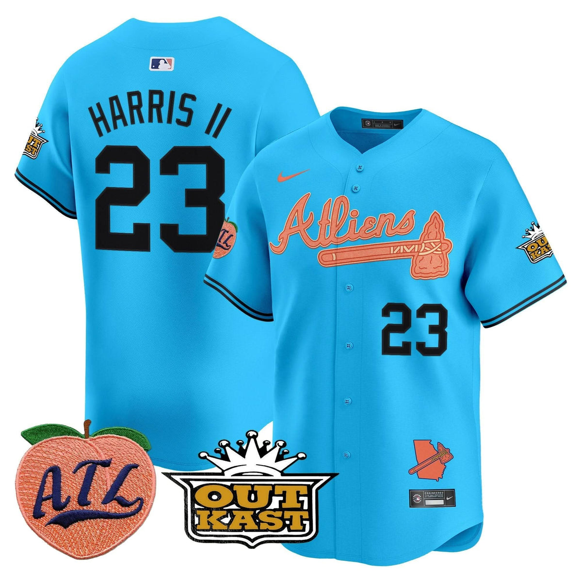 Atlanta Braves Atliens & Peach Vapor Premier Limited Jersey - Stitched