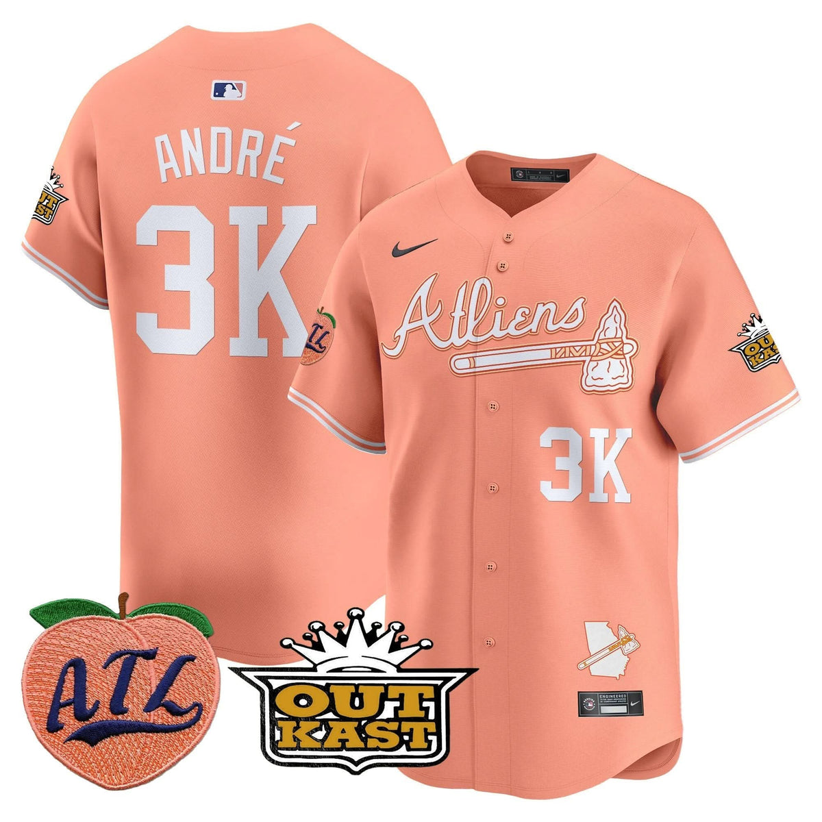 Atlanta Braves Atliens & Peach Vapor Premier Limited Jersey - Stitched