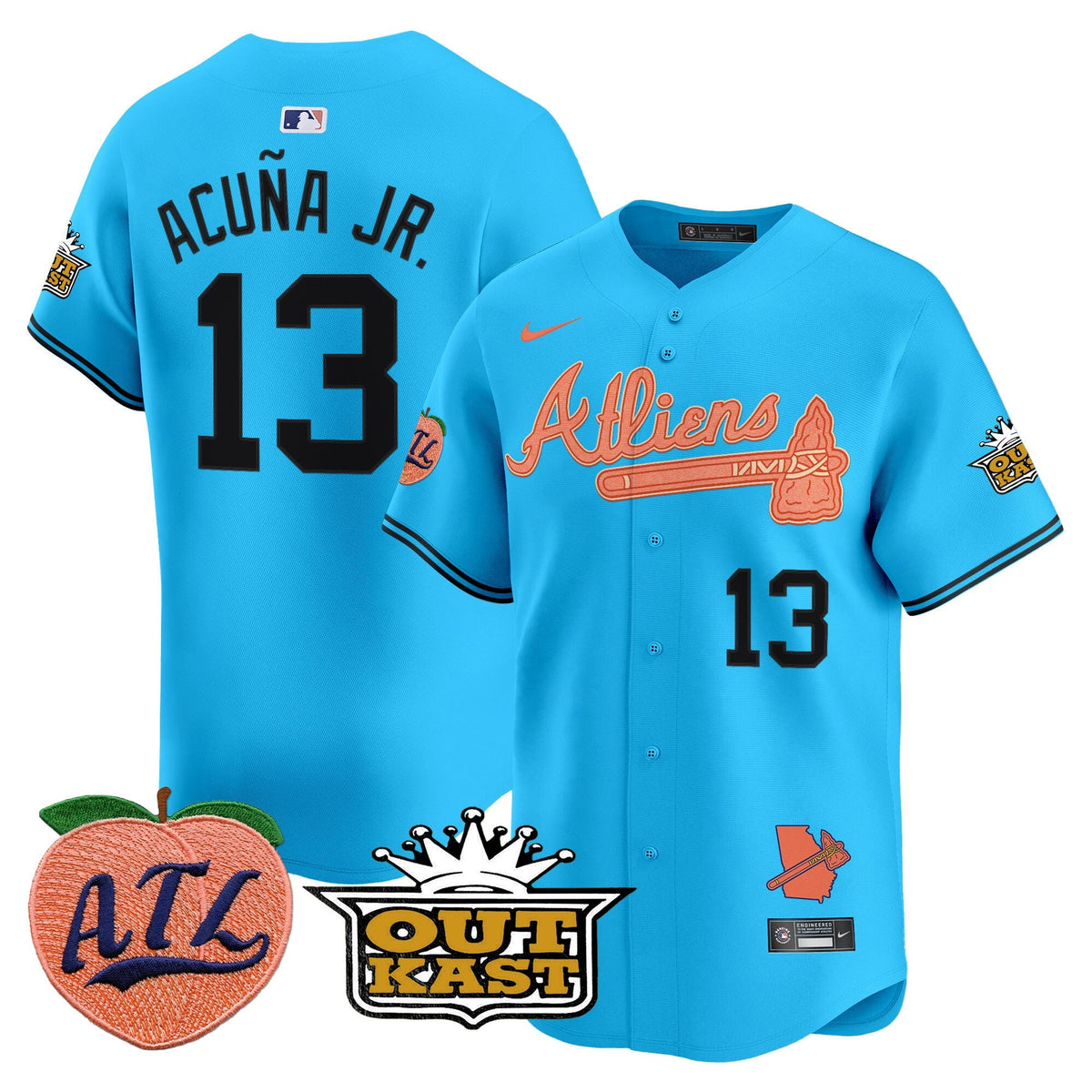 Atlanta Braves Atliens & Peach Vapor Premier Limited Jersey - Stitched