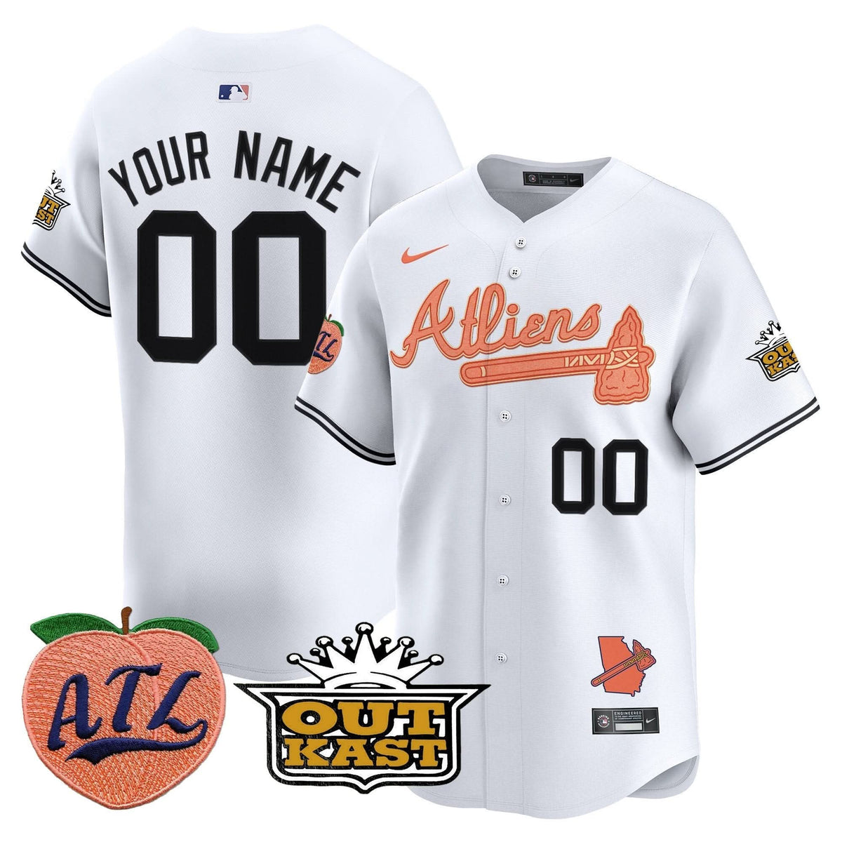 Atlanta Braves Atliens & Peach Vapor Premier Limited Custom Jersey - Stitched