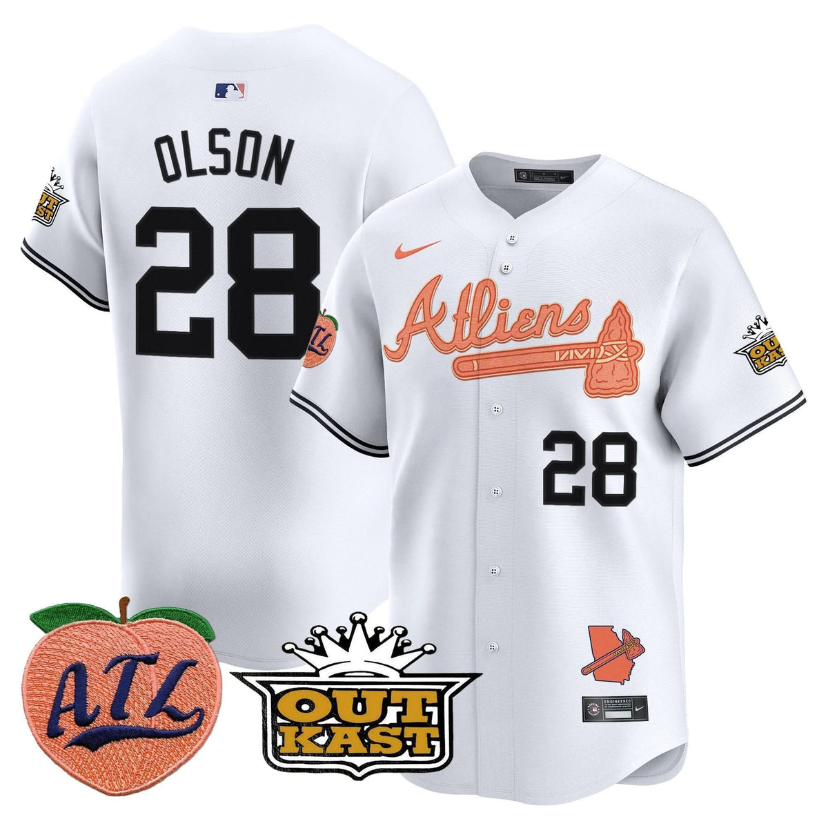 Atlanta Braves Atliens & Peach Vapor Premier Limited Jersey - Stitched