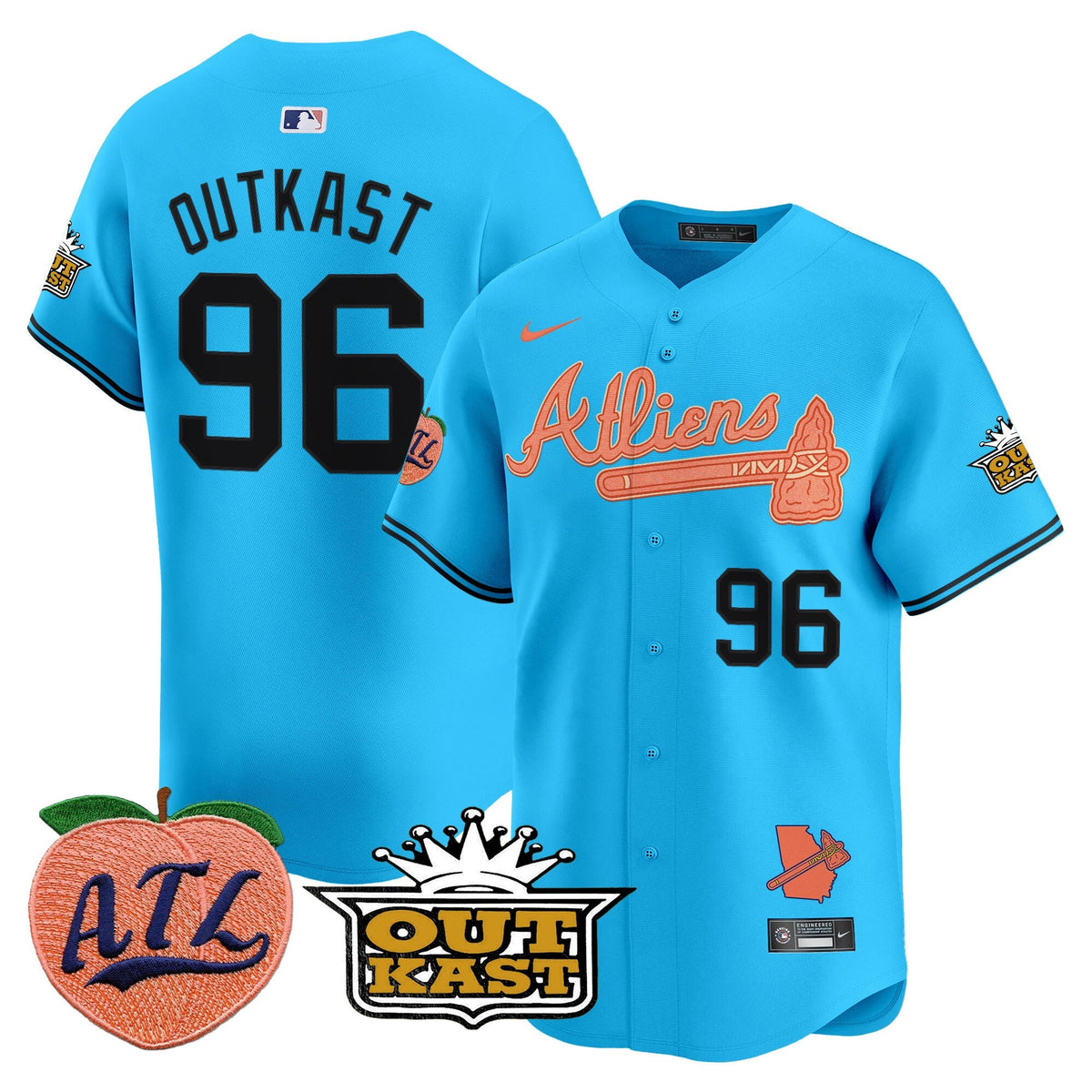 Atlanta Braves Atliens & Peach Vapor Premier Limited Jersey - Stitched