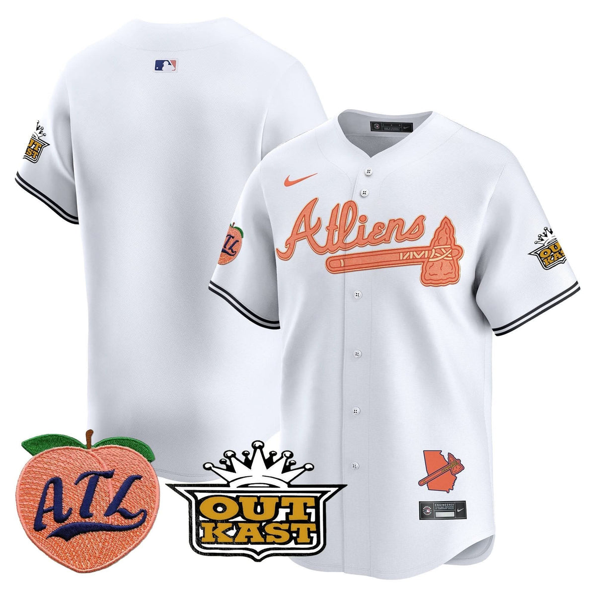 Atlanta Braves Atliens & Peach Vapor Premier Limited Jersey - Stitched