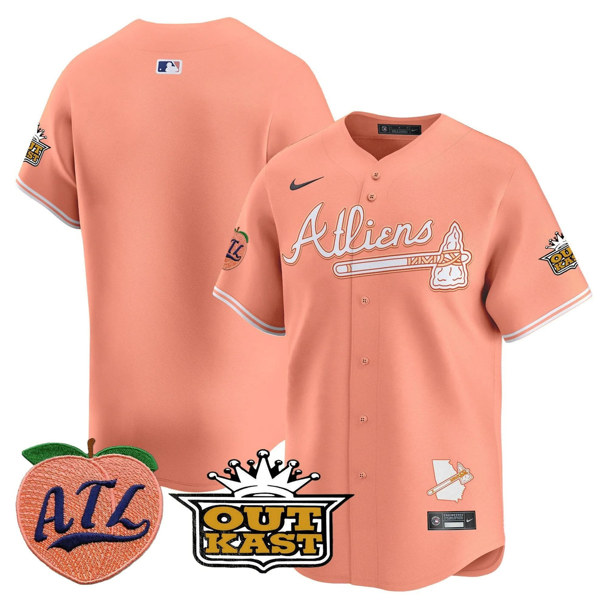 Atlanta Braves Atliens & Peach Vapor Premier Limited Jersey - Stitched