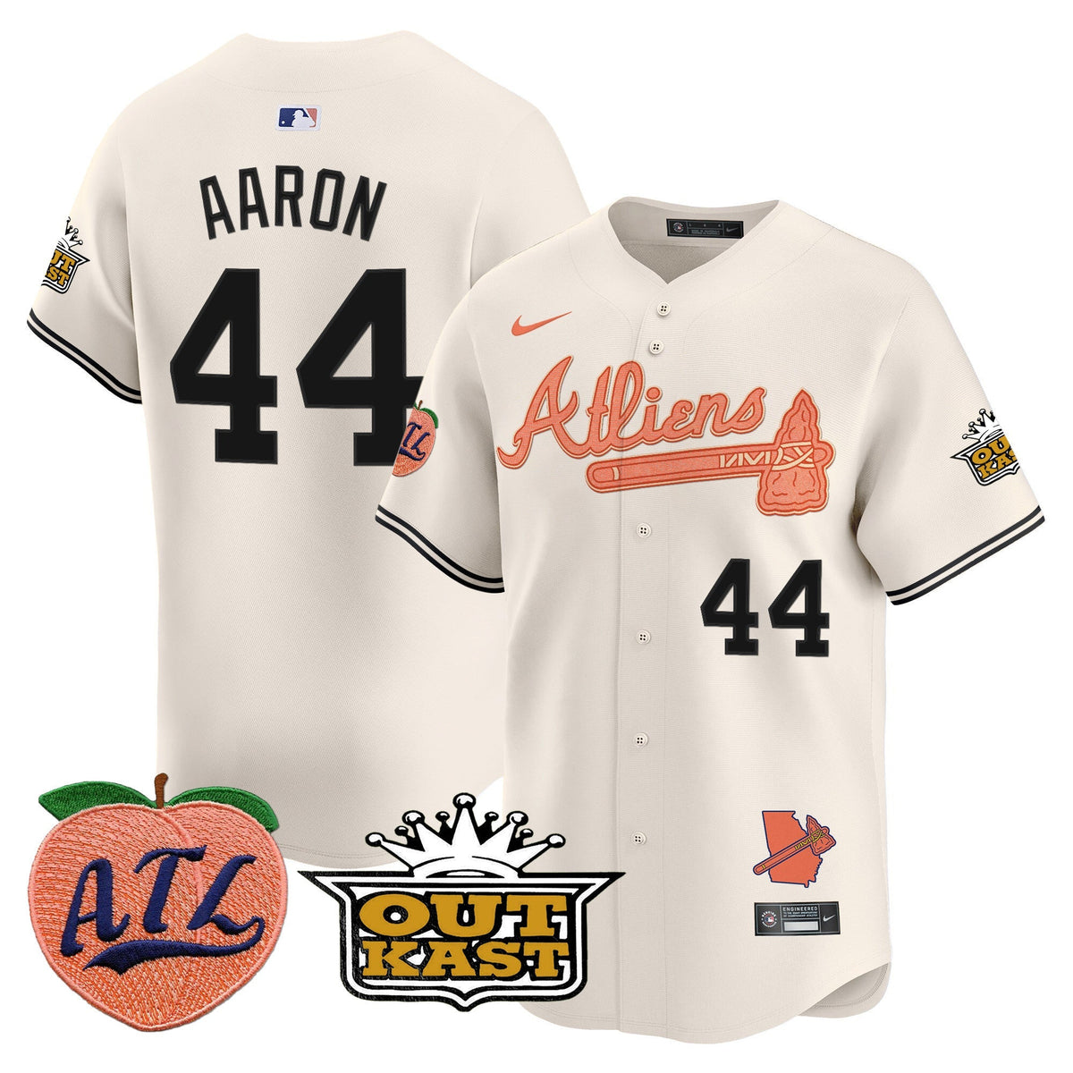 Atlanta Braves Atliens & Peach Vapor Premier Limited Jersey - Stitched
