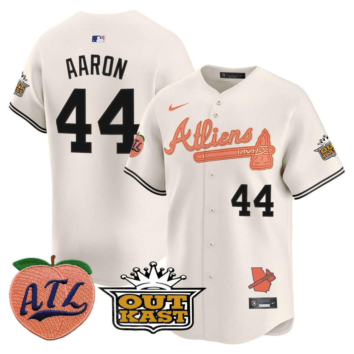 Atlanta Braves Atliens & Peach Vapor Premier Limited Jersey - Stitched