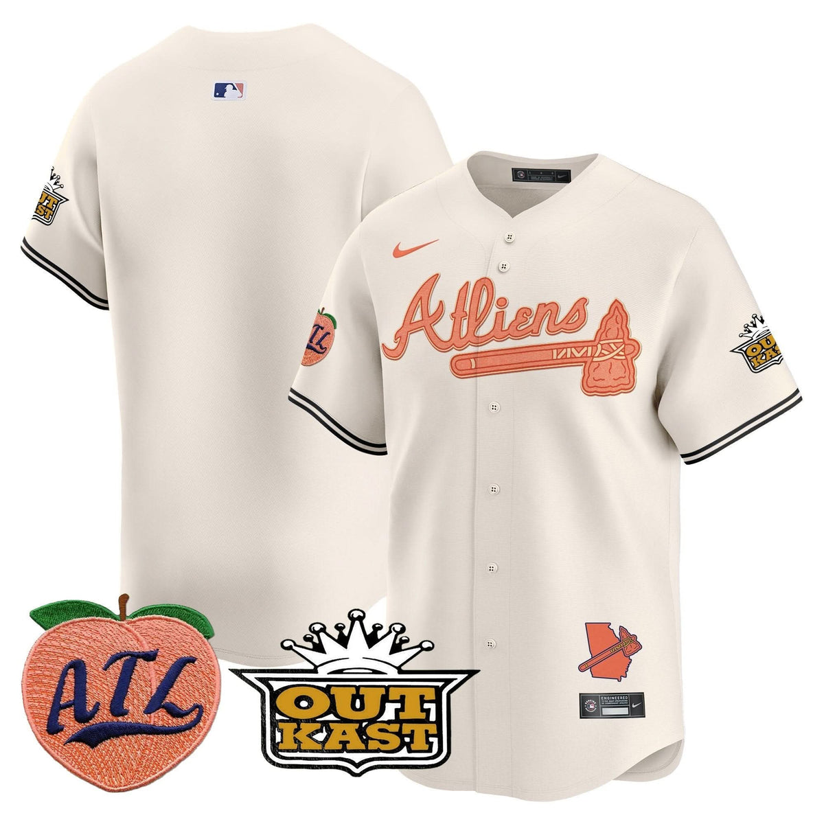 Atlanta Braves Atliens & Peach Vapor Premier Limited Jersey - Stitched
