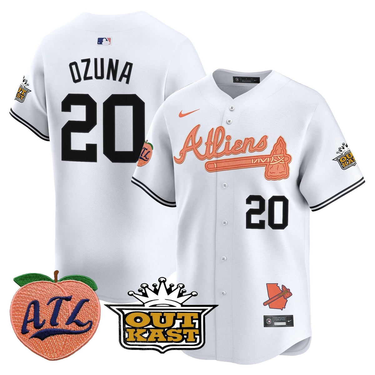 Atlanta Braves Atliens & Peach Vapor Premier Limited Jersey - Stitched