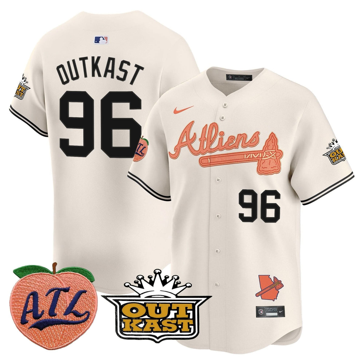Atlanta Braves Atliens & Peach Vapor Premier Limited Jersey - Stitched